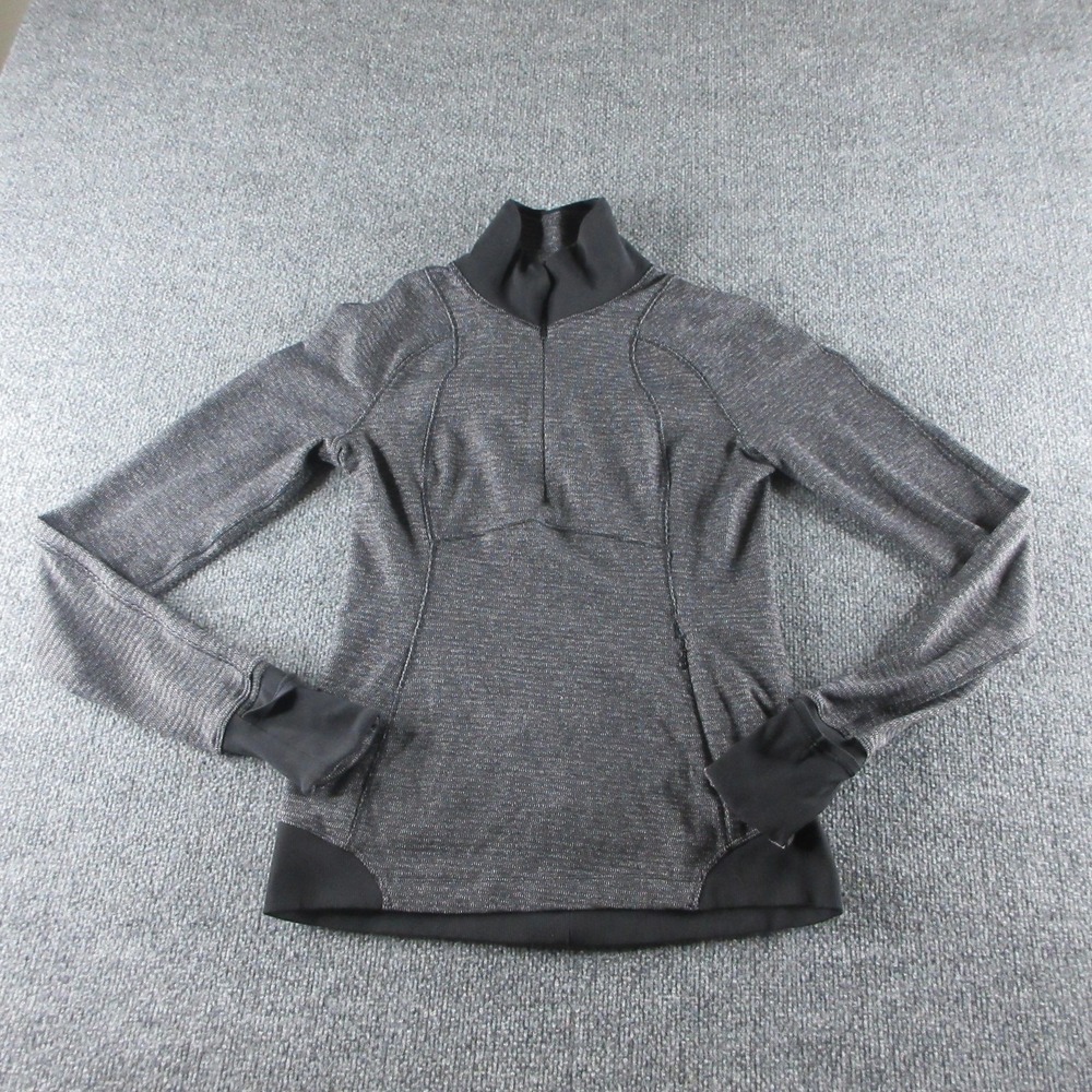 Lululemon Shirt Womens 6 Gray 1/4 Zip Long Sleeve Running Athletic Pullover Yoga